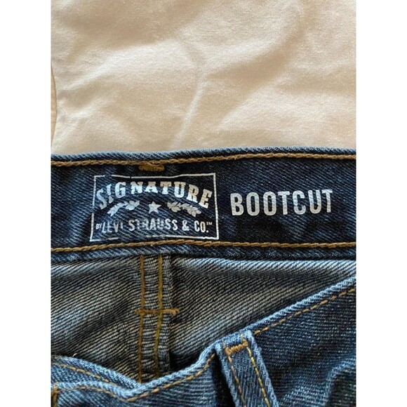 Levi's Signature Bootcut Jeans Men's 34x34 Dark Blue Denim Cotton - Picture 8 of 13